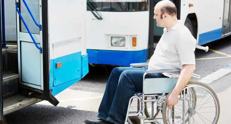 wheelchair user attempting to board a bus